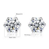 925 Silver Moissanite Earrings Studs D VVS1 Jewelry