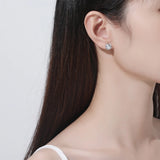 925 Silver Moissanite Earrings Studs D VVS1 Jewelry