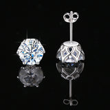 925 Silver Moissanite Earrings Studs D VVS1 Jewelry