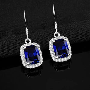 Szjinao Sapphire Women Earrings 925 Silver Jewelry With Diamonds Gemstone