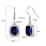 Szjinao Sapphire Women Earrings 925 Silver Jewelry With Diamonds Gemstone