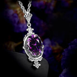Szjinao Silver 925 Real Amethyst Stone Necklace Pendant for Woman