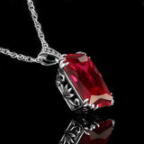 Vintage Style Crown Red Ruby 925 Silver Necklace Choker