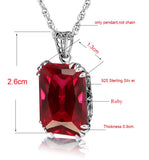 Vintage Style Crown Red Ruby 925 Silver Necklace Choker