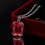 Vintage Style Crown Red Ruby 925 Silver Necklace Choker