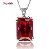 Vintage Style Crown Red Ruby 925 Silver Necklace Choker