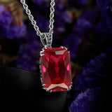 Vintage Style Crown Red Ruby 925 Silver Necklace Choker