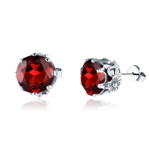 Szjinao 925 Silver Opal Stud Earrings Round Banquet Birthday Gift Jewelry