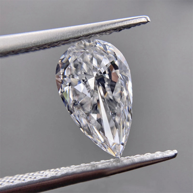 Szjinao 0.35ct-13ct D VVS1 Pear Shaped Loose Moissanite Stone for Jewelry