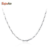 Szjinao Melon Shape 925 Sterling Silver Link Chains Necklaces For Women