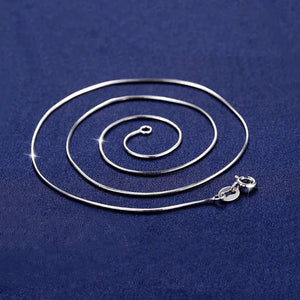 Szjinao 925 Silver Long Necklace Snake Bones Shape Statement Chain