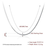 Szjinao 925 Silver Long Necklace Snake Bones Shape Statement Chain