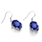 Szjinao Natural Sapphire Earrings Silver 925 for Women