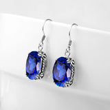 Szjinao Natural Sapphire Earrings Silver 925 for Women
