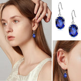 Szjinao Natural Sapphire Earrings Silver 925 for Women