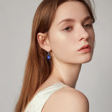 Szjinao Natural Sapphire Earrings Silver 925 for Women