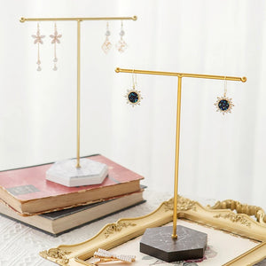 T Bar Earrings Show Stand Shelf Metel Ring Necklace Rack Jewelrys Organizer