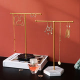 T Bar Earrings Show Stand Shelf Metel Ring Necklace Rack Jewelrys Organizer