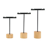 Wooden Base T Bar Jewelry Display Stand Holder