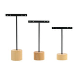 Wooden T Bar Jewelry Display Stand for Rings Earrings Organizer