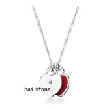 T Series 925 Silver Heart Stone LOVE Necklace For Women
