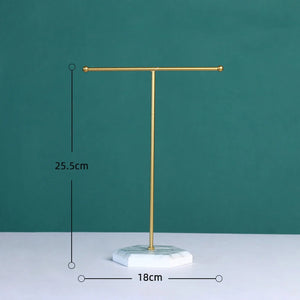 T Shape Earring Display Stand Racks Hexagon Base Necklace Jewelry Organizer