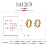 Temperament Zircon Wheat Ear Pearl Earrings