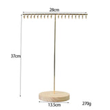 T-shaped Jewelry Organizer Stand with Wood Base