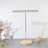 T-shaped Jewelry Organizer Stand with Wood Base