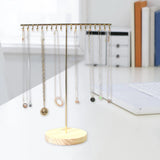 T-shaped Jewelry Organizer Stand with Wood Base