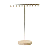 T-shaped Jewelry Organizer Stand with Wood Base