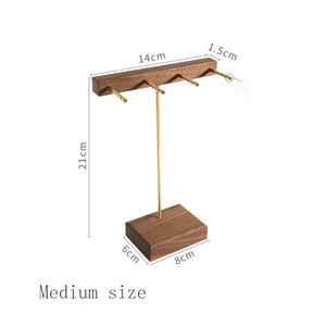 Wooden Walnut Jewellery Shelf Jewelry Display Stands Earring Bracelet Holder