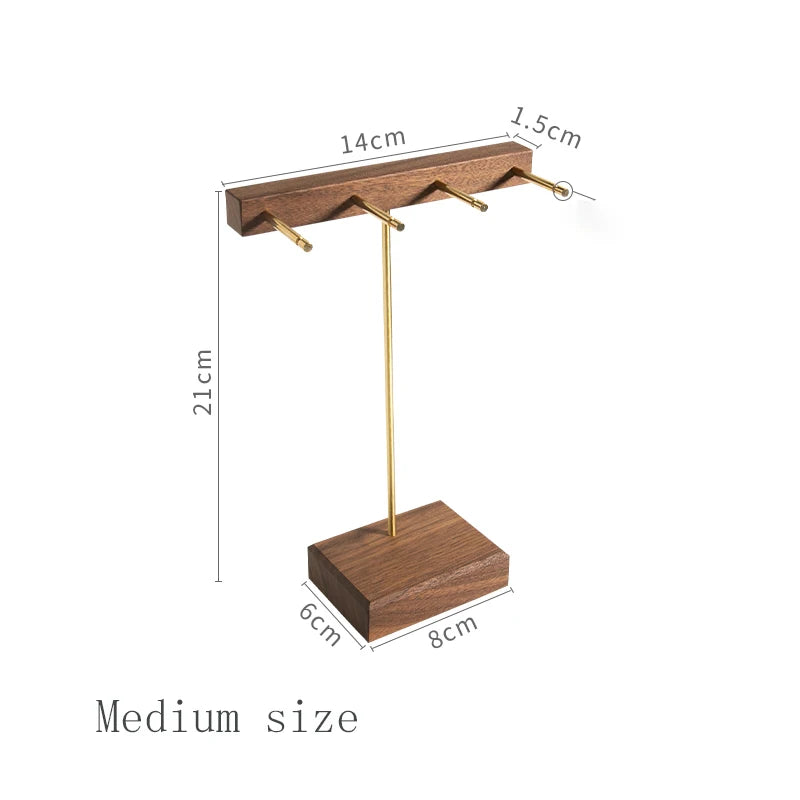 Wooden Walnut Jewellery Shelf Jewelry Display Stands Earring Bracelet Holder
