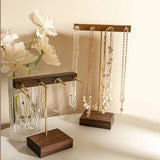 Wooden Walnut Jewellery Shelf Jewelry Display Stands Earring Bracelet Holder
