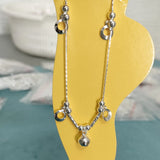T3 Silver Beads Anklets Double Chain Charms Lock Crucifix Virous Types 20+5CM