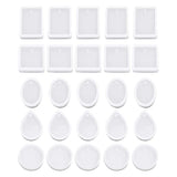 25 Pcs Crystal Epoxy Resin Mold Keychain Pendant Silicone Mould