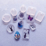 25 Pcs Crystal Epoxy Resin Mold Keychain Pendant Silicone Mould