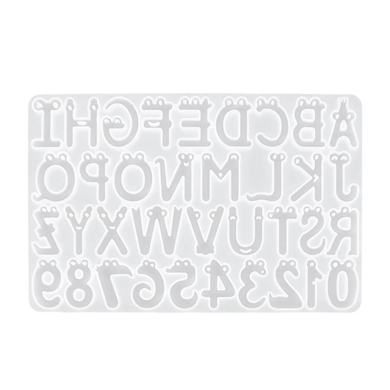 Cartoon Smile Face Alphabet Crystal Epoxy Resin Mold
