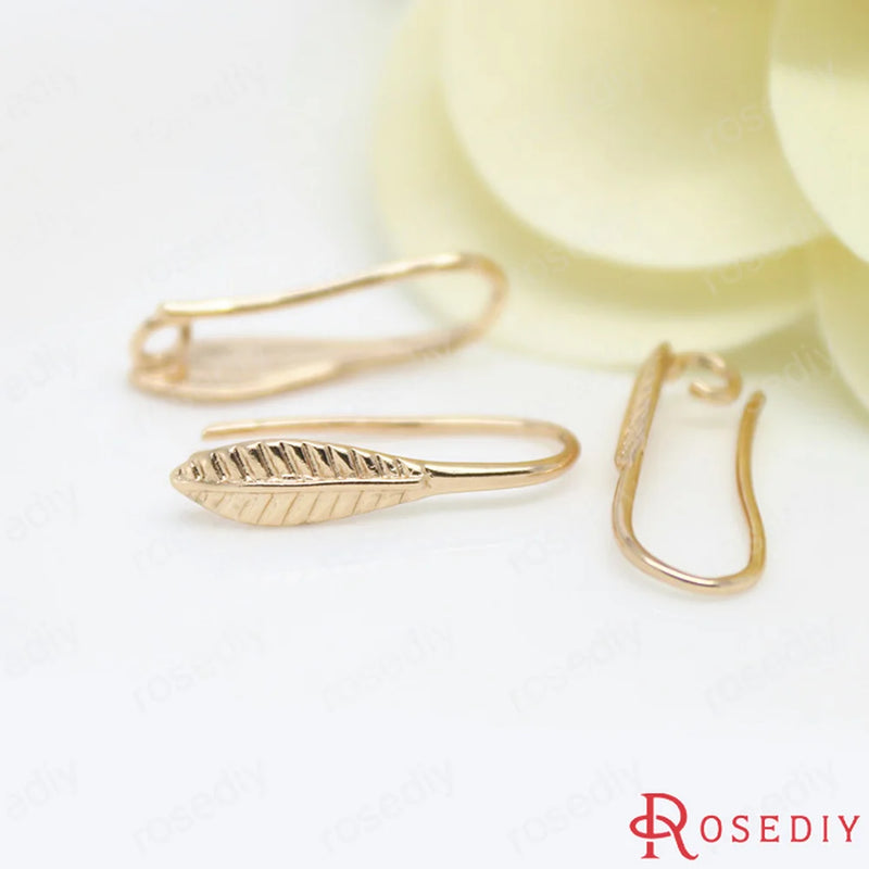 Wholesale Leaf Brass Earrings Hooks Diy Jewelry Findings