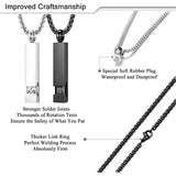 Cremation Urn Pendant Necklace Stainless Steel Zircon Ashes Jewelry