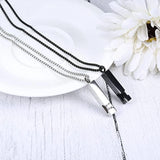 Cremation Urn Pendant Necklace Stainless Steel Zircon Ashes Jewelry