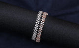 High-grade Rose Plated Stone 5A NSCD Tennis Bracelet