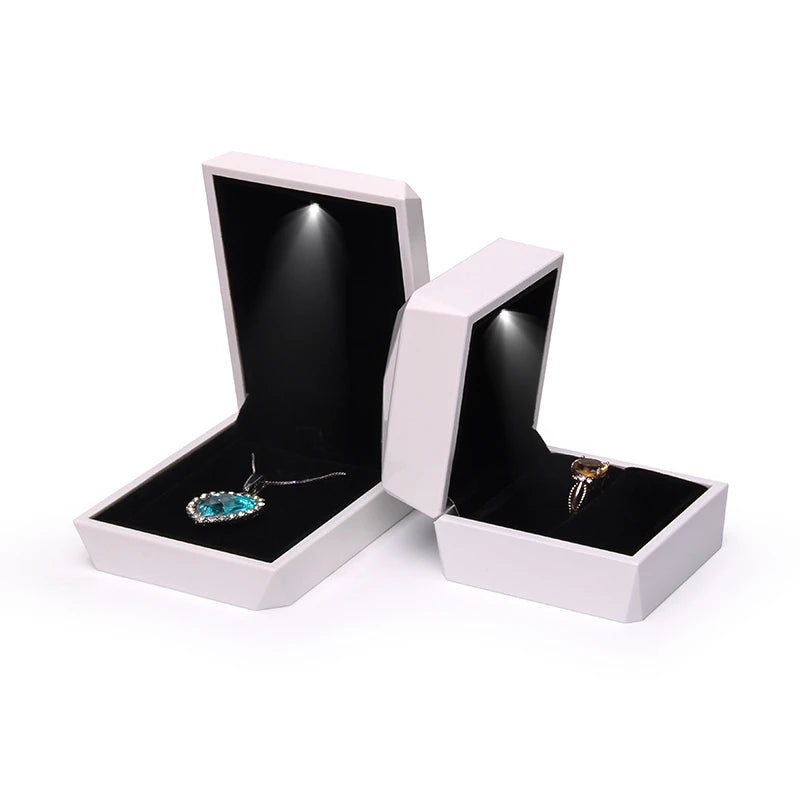Diamond Faceted Ring Storage Box Wedding Necklace Display