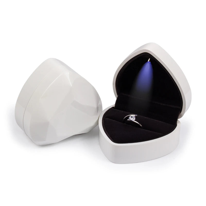 LED Wedding Ring Box with Velvet Lining - 6 Colors