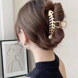 Fish Bone Hairpin Claw Clip Alloy Hair Accessories