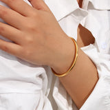 Vintage Feather Leaf Bangle Bracelets Stainless Steel 18k Plated Cuff