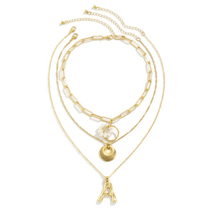 Bohemia Coin Choker Necklace DIY A-Z Letter Pendant