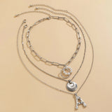 Bohemia Coin Choker Necklace DIY A-Z Letter Pendant