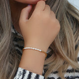 Baroque Pearl Stainless Steel Bracelet Bangle for Women