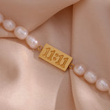 11:11 Angel Number Pearl Bracelet for Women Girls